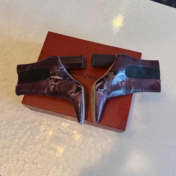 Donald J. Pliner Women's Snakeskin Heeled Boots - Picture 2 of 5